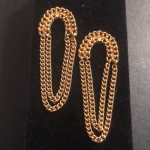 GOLD DOUBLE ARCH  CHAIN EARRINGS